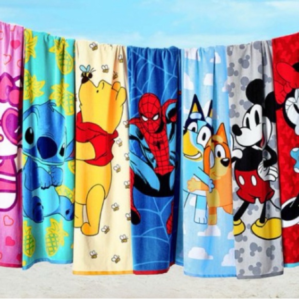 ❤️NEW!!!❤️ Licensed Character Kids Beach Towel 34”x64”.100%Cotton. Price ea.
